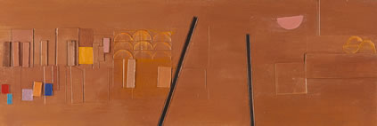 Wilhelmina Barns-Graham, Crail 5, 1984, oil and acrylic on card, 15.5 x 45.5 cm