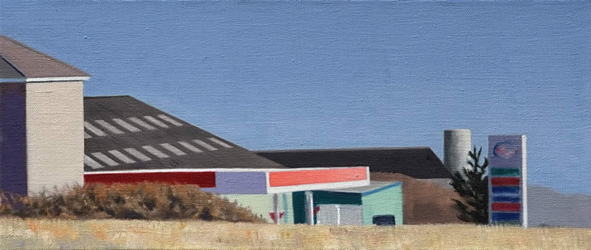 Alex Lowery, Portland xxx, oil on linen, 2024, 30 x 70 cm