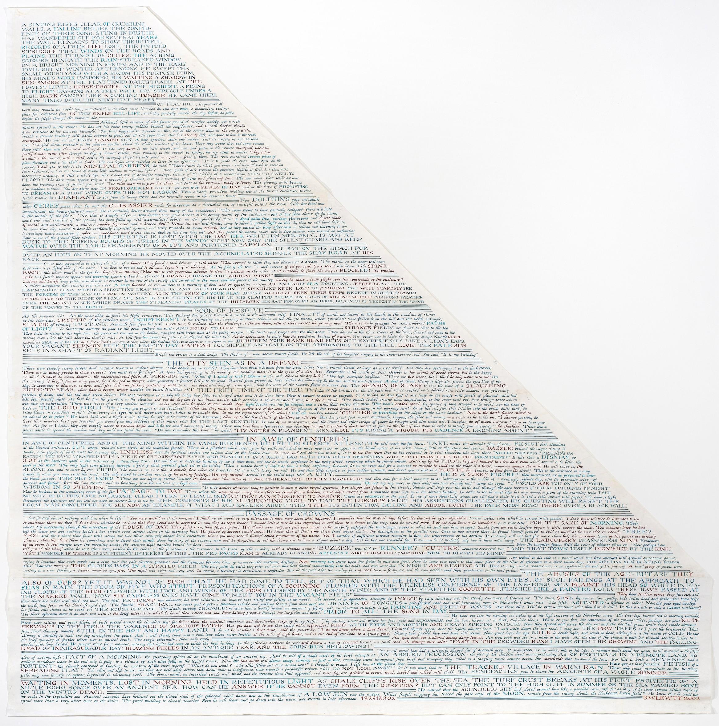 Simon Lewty<br />
The Song in Day, 2002 <br />
Acrylic inks on paper, 168.5 x 167 cm