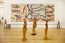 Installation with Berlin Wall mural, Royal Scottish Academy by Margaret Hunter Image